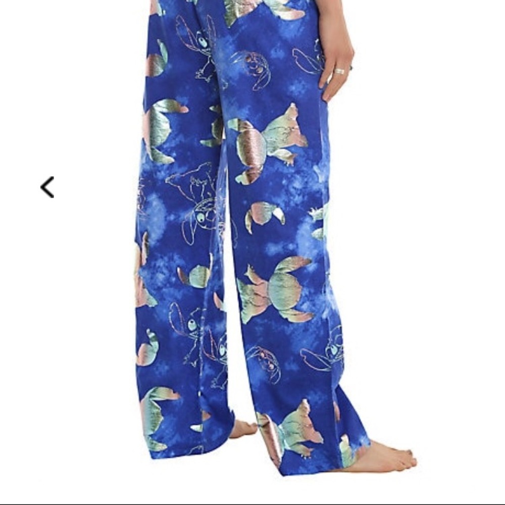 NWT Disney: Rare 🔥 Size Medium Dark Blue Stitch Hologram Pants - Picture 4 of 5